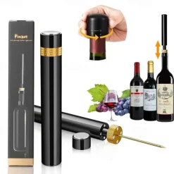 Air Pressure Pump Wine Bottle Opener Portable Stainless Steel Pin Easy Cork Remover Corkscrew for Home Party Wine Lovers Tools