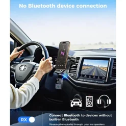 Airplane Bluetooth Transmitter Receiver for 2 AirPods or Headphones, HD Display Low Latency Bluetooth Wireless Transmitter, 3.5mm Aux Audio Jack Adapter for Airplane/TV/Car/Home Stereo