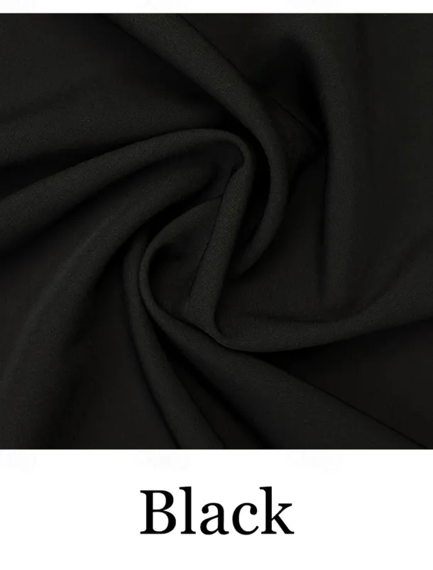 A-Line Evening Gown Elegant BlackDress Tuxedo Dress Plus Size Dress Formal Sweep / Brush Train Long Sleeve V Neck Stretch Fabric with Pleats Slit Masquerade Dress to impress