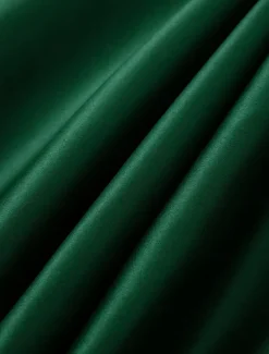 A-Line Evening Gown High Split Dress Formal Wedding Guest Floor Length Long Sleeve V Neck Belt / Sash Satin with Pleats Slit