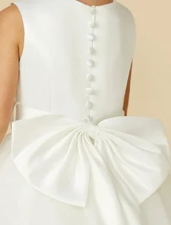 A-Line Floor Length Flower Girl Dress First Communion Girls Cute Prom Dress Satin with Sash / Ribbon Elegant Fit 3-16 Years dress to impress