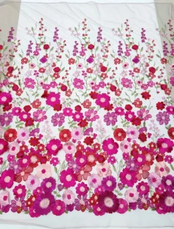 A-Line Floral Cocktail Elegant Dress Formal Gown Wedding Guest Ankle Length Sleeveless Crew Neck Satin with Embroidered Pocket