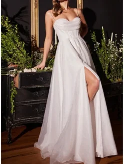 A-Line Gold Prom Dresses Glittering Dress Formal Evening Party Sweep / Brush Train Sleeveless Cowl Neck Tulle with Glitter Slit