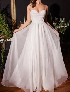 A-Line Gold Prom Dresses Glittering Dress Formal Evening Party Sweep / Brush Train Sleeveless Cowl Neck Tulle with Glitter Slit