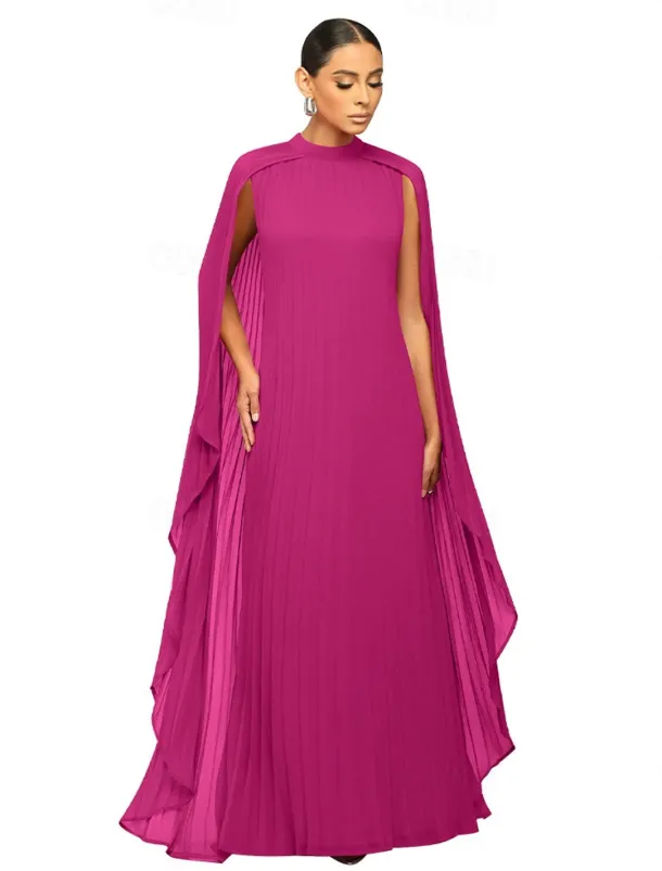 A-Line Quinceanera Dresses Elegant Dress Formal Wedding Floor Length Long Sleeve High Neck Chiffon with Pleats