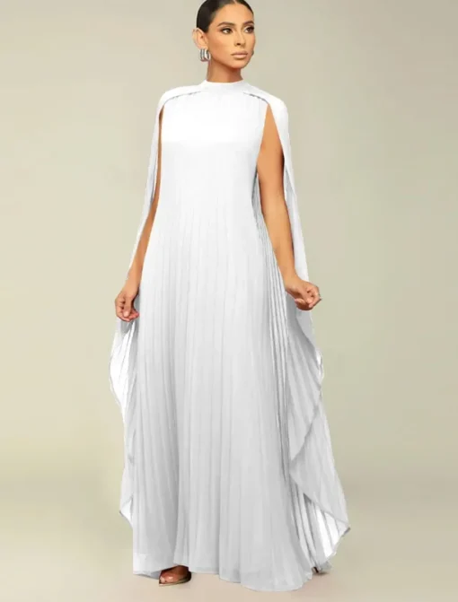A-Line Quinceanera Dresses Elegant Dress Formal Wedding Floor Length Long Sleeve High Neck Chiffon with Pleats