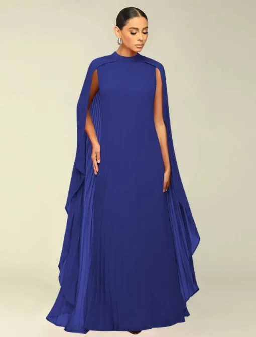 A-Line Quinceanera Dresses Elegant Dress Formal Wedding Floor Length Long Sleeve High Neck Chiffon with Pleats