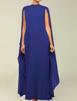 A-Line Quinceanera Dresses Elegant Dress Formal Wedding Floor Length Long Sleeve High Neck Chiffon with Pleats