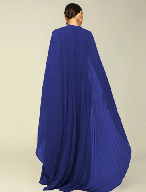 A-Line Quinceanera Dresses Elegant Dress Formal Wedding Floor Length Long Sleeve High Neck Chiffon with Pleats