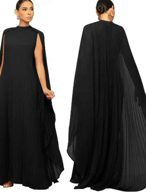 A-Line Quinceanera Dresses Elegant Dress Formal Wedding Floor Length Long Sleeve High Neck Chiffon with Pleats