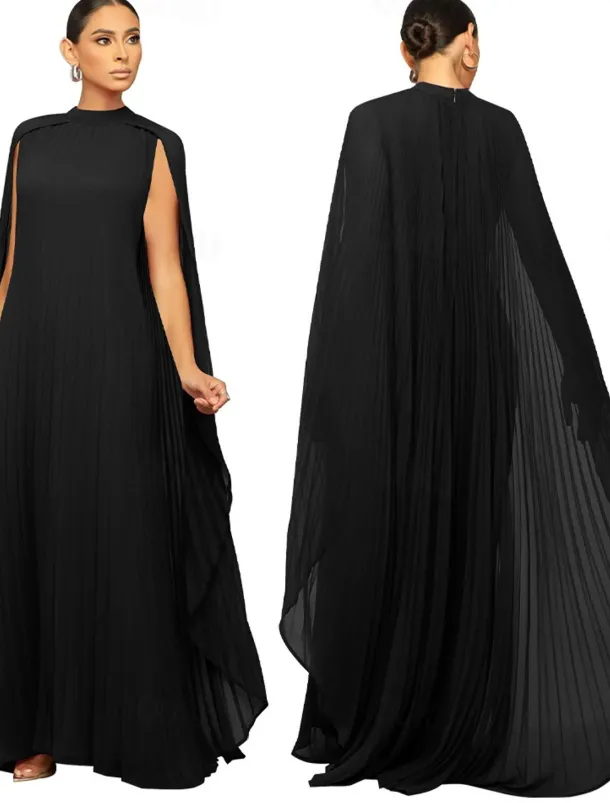 A-Line Quinceanera Dresses Elegant Dress Formal Wedding Floor Length Long Sleeve High Neck Chiffon with Pleats