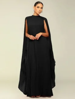A-Line Quinceanera Dresses Elegant Dress Formal Wedding Floor Length Long Sleeve High Neck Chiffon with Pleats