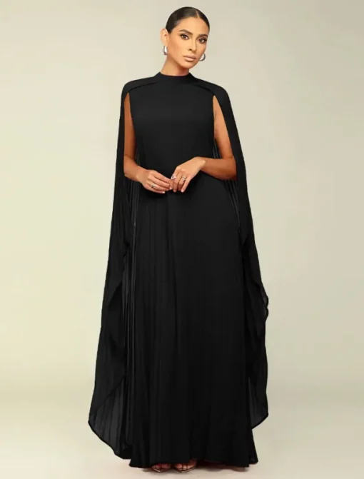A-Line Quinceanera Dresses Elegant Dress Formal Wedding Floor Length Long Sleeve High Neck Chiffon with Pleats