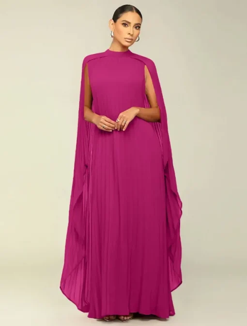 A-Line Quinceanera Dresses Elegant Dress Formal Wedding Floor Length Long Sleeve High Neck Chiffon with Pleats