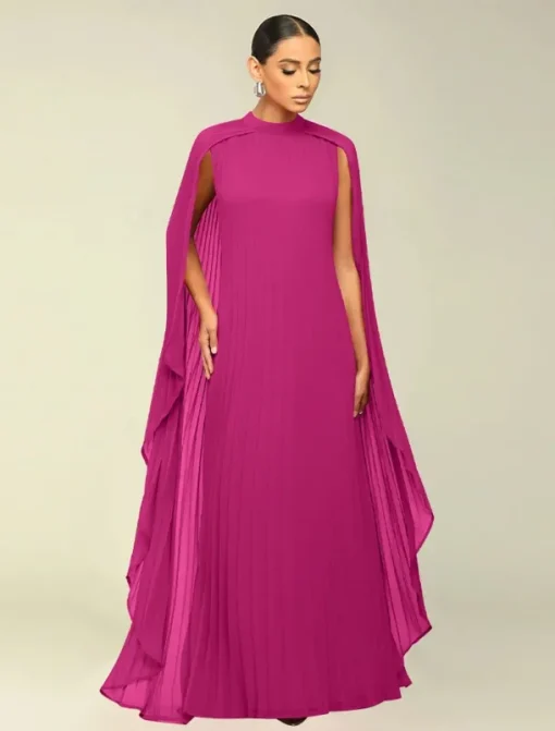 A-Line Quinceanera Dresses Elegant Dress Formal Wedding Floor Length Long Sleeve High Neck Chiffon with Pleats