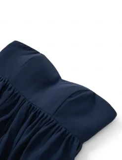 A-Line Wedding Guest Dresses Elegant Dress Formal Wedding Party Tea Length Sleeveless One Shoulder Fall Wedding Guest Chiffon with Ruched