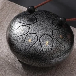 Alloy Steel Tongue Drum 6 Inch 8 Notes Hand Drums with Bag Sticks Music Book, Sound Healing Instruments for Musical Education Entertainment Meditation Yoga Zen Gifts