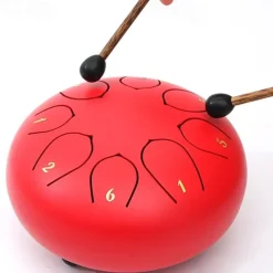 Alloy Steel Tongue Drum 6 Inch 8 Notes Hand Drums with Bag Sticks Music Book, Sound Healing Instruments for Musical Education Entertainment Meditation Yoga Zen Gifts