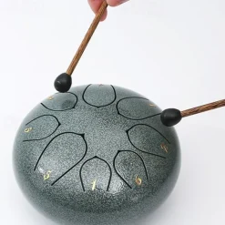 Alloy Steel Tongue Drum 6 Inch 8 Notes Hand Drums with Bag Sticks Music Book, Sound Healing Instruments for Musical Education Entertainment Meditation Yoga Zen Gifts