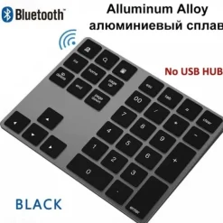Aluminum Alloy Bluetooth Wireless Numeric Keypad with USB HUB Digital Input Function for WindowsMac OSAndroid laptop PC