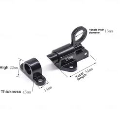 Aluminum Alloy Bolt Lock Self-Closing Automatic Latch Window Gate Security Pull Ring Spring Bounce Door Bolt Latch Lock