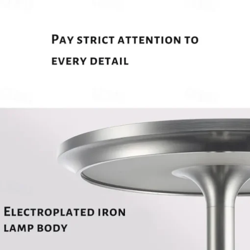 Aluminum Cordless Table Lamp Type-C Rechargeable Bedside Lamp with 3-Levels of Dimming Bedroom Living Room Restaurant