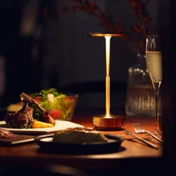 Aluminum Cordless Table Lamp Type-C Rechargeable Bedside Lamp with 3-Levels of Dimming Bedroom Living Room Restaurant