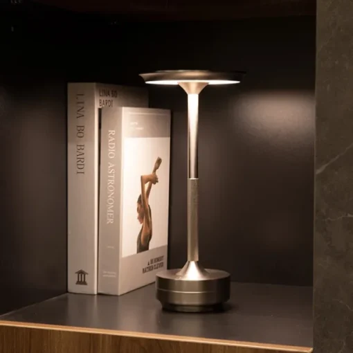 Aluminum Cordless Table Lamp Type-C Rechargeable Bedside Lamp with 3-Levels of Dimming Bedroom Living Room Restaurant