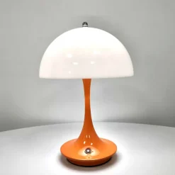 Aluminum Table Lamp Mushroom Shaped Rechargeable Stepless Dimming Indoor Bedroom Restaurant Bar Decoration Atmosphere Lamp Type-C