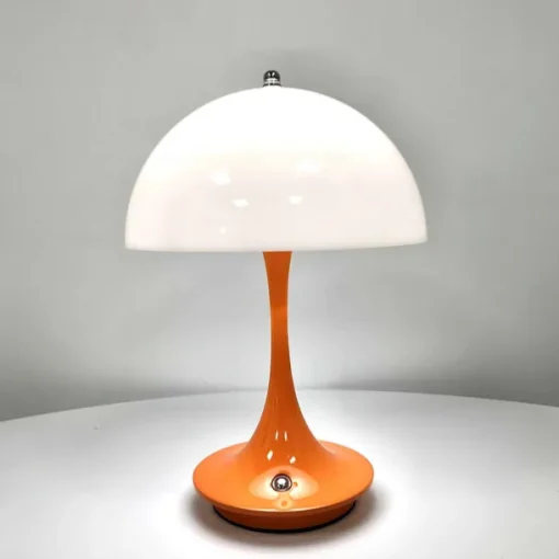 Aluminum Table Lamp Mushroom Shaped Rechargeable Stepless Dimming Indoor Bedroom Restaurant Bar Decoration Atmosphere Lamp Type-C