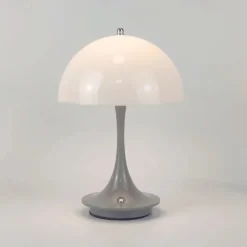 Aluminum Table Lamp Mushroom Shaped Rechargeable Stepless Dimming Indoor Bedroom Restaurant Bar Decoration Atmosphere Lamp Type-C