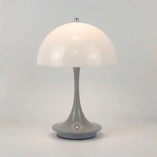 Aluminum Table Lamp Mushroom Shaped Rechargeable Stepless Dimming Indoor Bedroom Restaurant Bar Decoration Atmosphere Lamp Type-C
