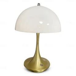 Aluminum Table Lamp Mushroom Shaped Rechargeable Stepless Dimming Indoor Bedroom Restaurant Bar Decoration Atmosphere Lamp Type-C
