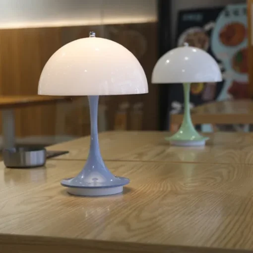 Aluminum Table Lamp Mushroom Shaped Rechargeable Stepless Dimming Indoor Bedroom Restaurant Bar Decoration Atmosphere Lamp Type-C