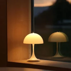 Aluminum Table Lamp Mushroom Shaped Rechargeable Stepless Dimming Indoor Bedroom Restaurant Bar Decoration Atmosphere Lamp Type-C