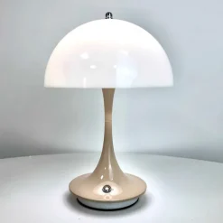 Aluminum Table Lamp Mushroom Shaped Rechargeable Stepless Dimming Indoor Bedroom Restaurant Bar Decoration Atmosphere Lamp Type-C