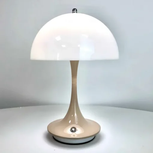 Aluminum Table Lamp Mushroom Shaped Rechargeable Stepless Dimming Indoor Bedroom Restaurant Bar Decoration Atmosphere Lamp Type-C