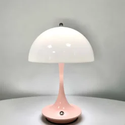 Aluminum Table Lamp Mushroom Shaped Rechargeable Stepless Dimming Indoor Bedroom Restaurant Bar Decoration Atmosphere Lamp Type-C