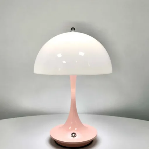Aluminum Table Lamp Mushroom Shaped Rechargeable Stepless Dimming Indoor Bedroom Restaurant Bar Decoration Atmosphere Lamp Type-C