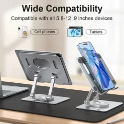Aluminum Tablet Stand Folding Aluminum Profile 360 Rotation Hollow Cooling Stand