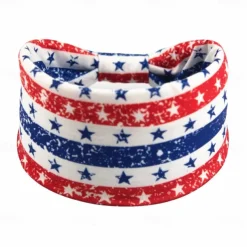 American Flag Headbands for Women 4th of July Patriotic Twisted Hair Band Red White Blue Stretchy Athletic Hair Accessories for USA Independence Day Memorial Day