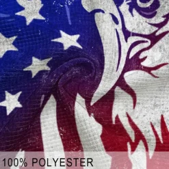 American Independence Day Men's American Flag Veterans Waffle Polo Shirts Golf Shirt Short Sleeve Polo Shirts Collared Shirts Streetwear Vacation Wear Party Outfits Buttons 3D Print Summer Spring Gray