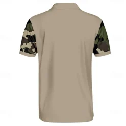 American Independence Day Men's American US Flag Polo Short Sleeve Polo Shirts Collared Shirts Casual Outdoor Daily Wear Festival Outfit Buttons 3D Print Summer Spring Fall Black Brown Army Green