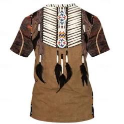 American Indian Native American T-shirt Anime Cartoon Anime 3D 3D Harajuku Graphic For Couple's Men's Women's Adults' Masquerade Back To School 3D Print