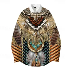 American Indian Native American Blouse / Shirt Print Graphic For Couple's Men's Women's Adults' 3D Print Casual Daily