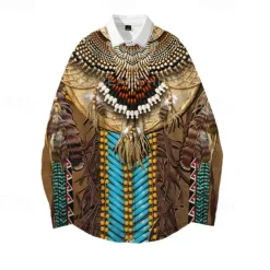American Indian Native American Blouse / Shirt Print Graphic For Couple's Men's Women's Adults' 3D Print Casual Daily