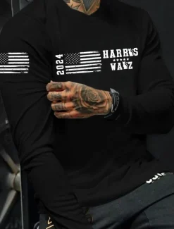 American US Flag Patriotic Black Army Green Dark Blue T shirt Tee Men's Graphic 100% Cotton Shirt Sports Classic Shirt Long Sleeve Comfortable Tee Summer Spring Fashion Designer Clothing S M L XL XXL