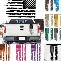 American USA Flag Truck Tailgate Vinyl Decal Car Sticker Compatible with Most Pickup Trucks and Most Vehicles