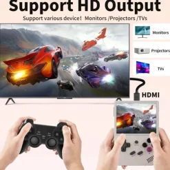 ANBERNIC RG35XX Retro Handheld Game Console Linux System 3.5 Inch IPS Screen Portable Pocket Video Player 10000+ Games Boy Gift, Christmas Birthday Party Gifts for Friends and Children