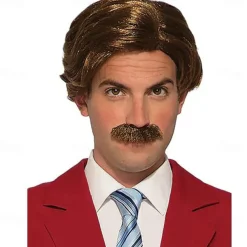 Anchorman Ron Burgundy Wig and Mustache Halloween Wigs Halloween Wigs